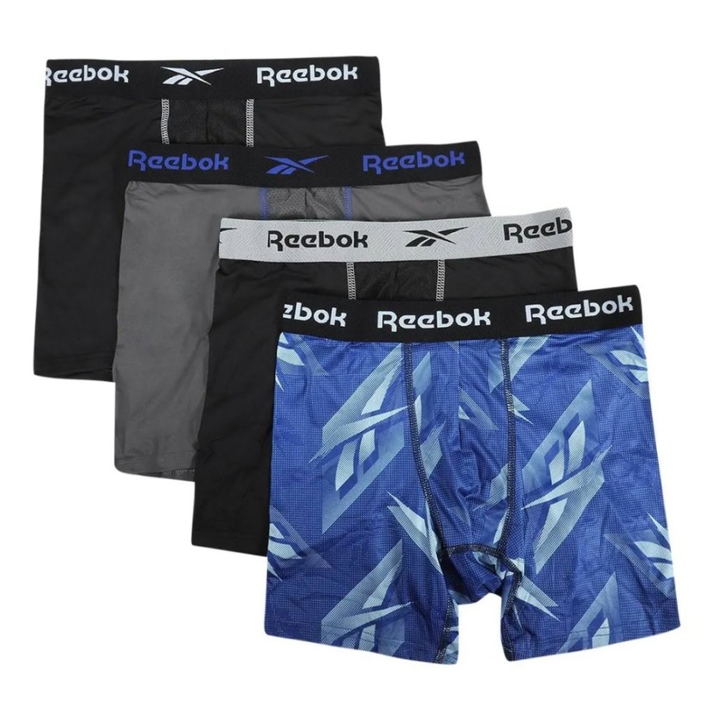 Reebok Mens Performance Boxer Briefs 4-pack (Size: M and XL)